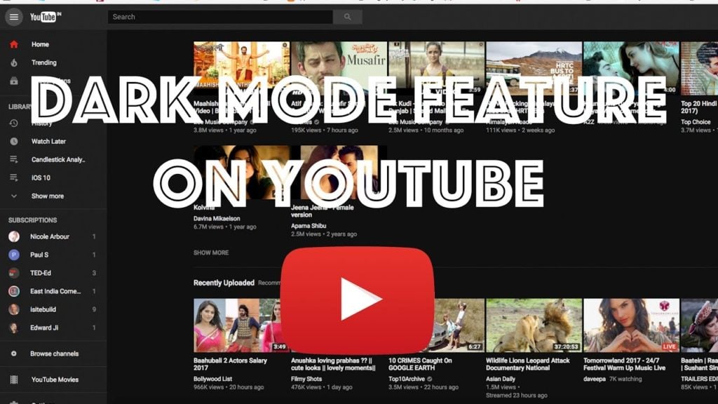 how to turn on dark mode on youtube