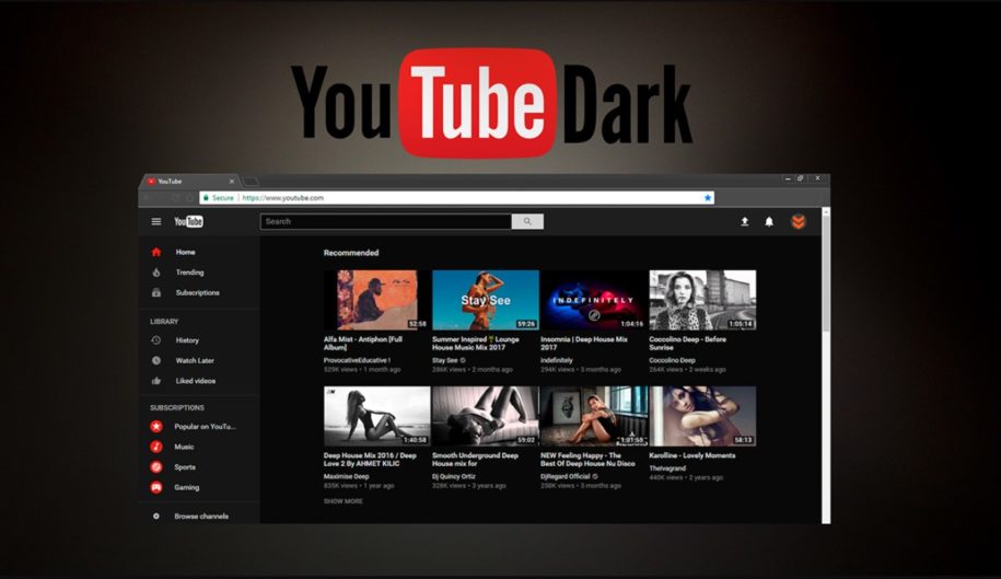 how to make youtube dark mode